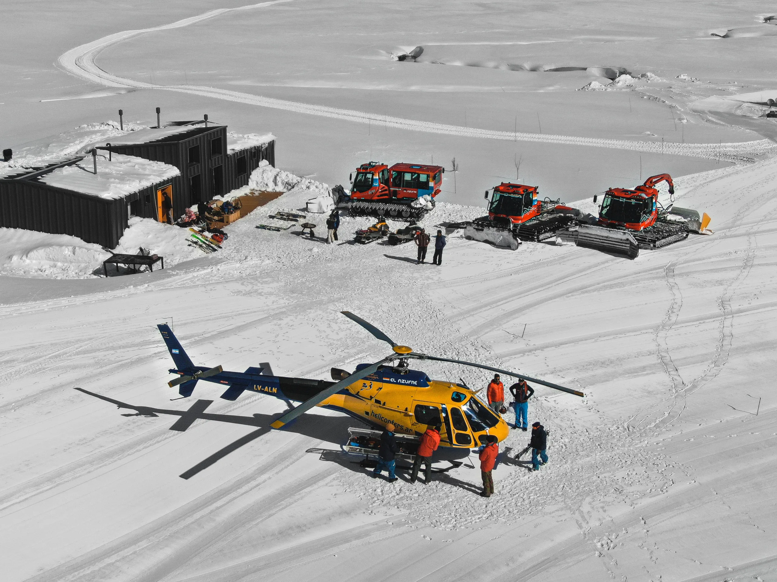 Snowcat operations at El Azufre